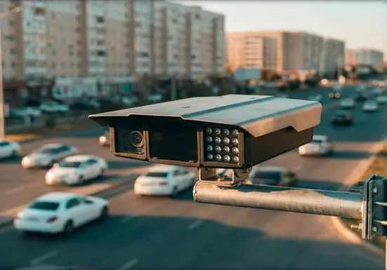 Камера фиксации нарушений над дорогой